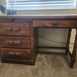 Rustic Brown Wooden Desk